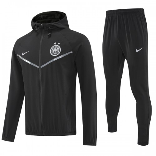 Inter Milan Hoodie Tränings Jackor 2025-26 Svart Inter Milan Hoodie Tränings Jackor 2025-26 Svart