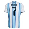 Argentina De Paul 7 Fotbollströjor Hemma VM 2026