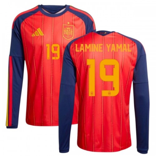 Spanien Lamine Yamal 19 Fotbollströjor Hemma VM 2026 Långärmad Spanien Lamine Yamal 19 Fotbollströjor Hemma VM 2026 Långärmad