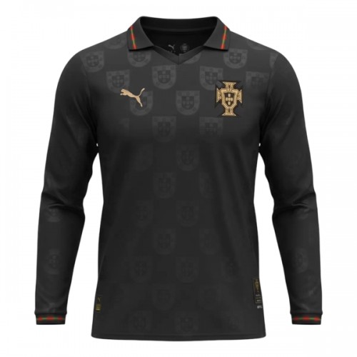 Portugal Black Panther Special Edition Fotbollströjor 2025-26 Långärmad Portugal Black Panther Special Edition Fotbollströjor 2025-26 Långärmad