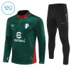 AC Milan Quarter Zip Träningströja-set 2025-26 Grön - Barn
