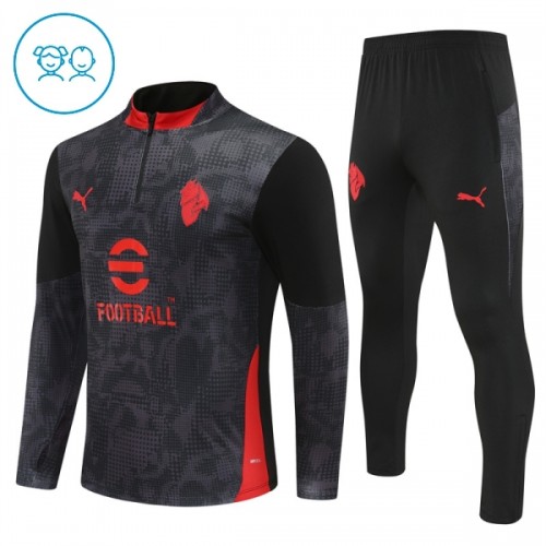 AC Milan Quarter Zip Träningströja-set 2025-26 Svart - Barn AC Milan Quarter Zip Träningströja-set 2025-26 Svart - Barn