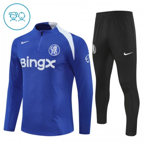Chelsea Quarter Zip Träningströja-set 2025-26 Blå - Barn Chelsea Quarter Zip Träningströja-set 2025-26 Blå - Barn