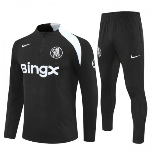 Chelsea Quarter Zip Träningströja-set 2025-26 Svart Chelsea Quarter Zip Träningströja-set 2025-26 Svart