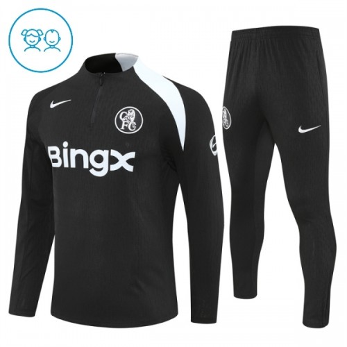 Chelsea Quarter Zip Träningströja-set 2025-26 Svart - Barn Chelsea Quarter Zip Träningströja-set 2025-26 Svart - Barn