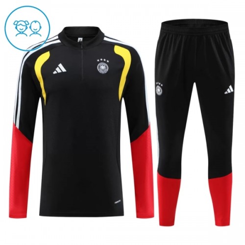 Tyskland Quarter Zip Träningströja-set 2026-27 Svart - Barn Tyskland Quarter Zip Träningströja-set 2026-27 Svart - Barn