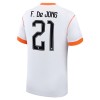 Nederländerna F. De Jong 21 Fotbollströjor Borta VM 2026 - Barn