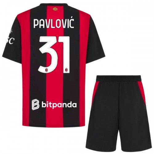 AC Milan Pavlovic 31 Fotbollströjor Hemma 2026-27 - Barn AC Milan Pavlovic 31 Fotbollströjor Hemma 2026-27 - Barn