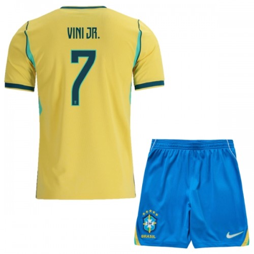 Brasilien Vini JR. 7 Fotbollströjor Hemma VM 2026 - Barn Brasilien Vini JR. 7 Fotbollströjor Hemma VM 2026 - Barn
