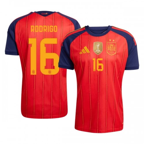 Spanien 2 Stars Rodrigo 16 Fotbollströjor Hemma VM 2026 Spanien 2 Stars Rodrigo 16 Fotbollströjor Hemma VM 2026
