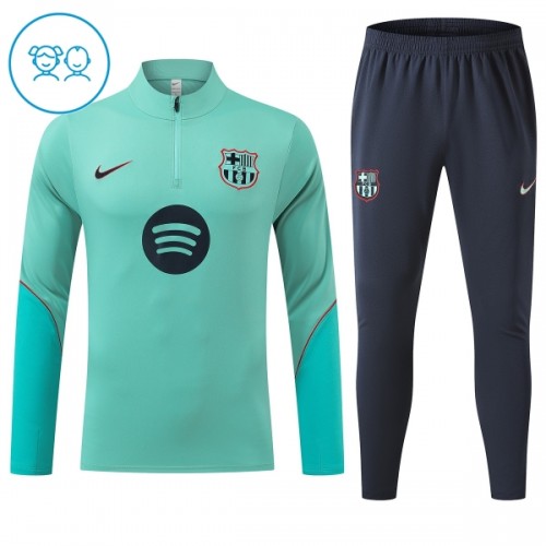 Barcelona Quarter Zip Träningströja-set 2026-27 Grön - Barn Barcelona Quarter Zip Träningströja-set 2026-27 Grön - Barn