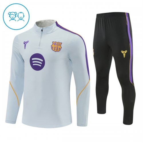 Barcelona Quarter Zip Träningströja-set 2026-27 Vit - Barn Barcelona Quarter Zip Träningströja-set 2026-27 Vit - Barn