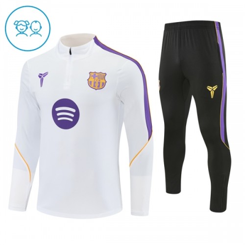 Barcelona Quarter Zip Träningströja-set 2026-27 Vit - Barn Barcelona Quarter Zip Träningströja-set 2026-27 Vit - Barn