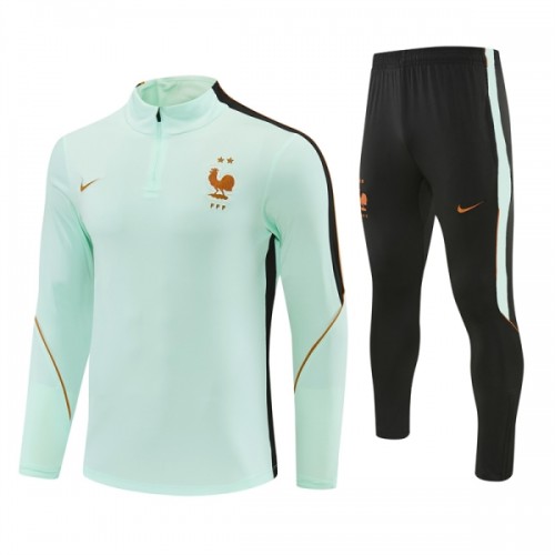 Frankrike Quarter Zip Träningströja-set 2026-27 Vit Frankrike Quarter Zip Träningströja-set 2026-27 Vit