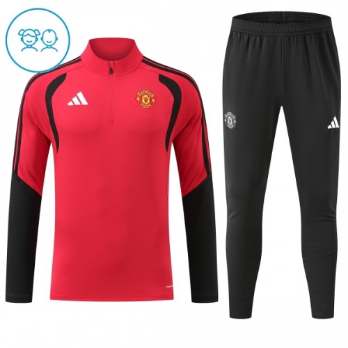 Manchester United Quarter Zip Träningströja-set 2026-27 Röd - Barn Manchester United Quarter Zip Träningströja-set 2026-27 Röd - Barn
