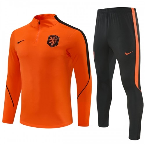 Nederländerna Quarter Zip Träningströja-set 2026-27 Orange Nederländerna Quarter Zip Träningströja-set 2026-27 Orange