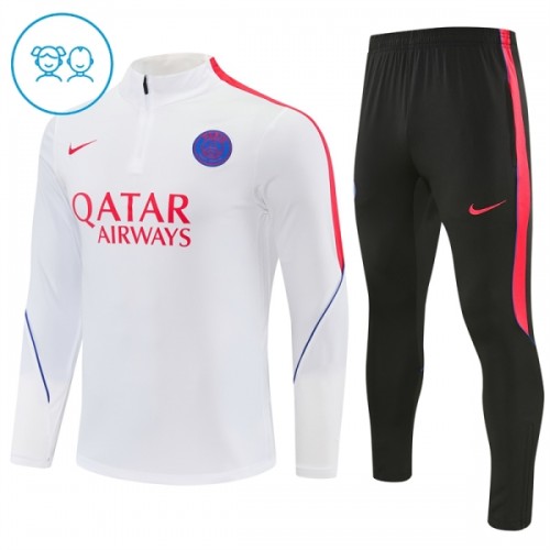 Paris Saint-Germain Quarter Zip Träningströja-set 2026-27 Vit - Barn Paris Saint-Germain Quarter Zip Träningströja-set 2026-27 Vit - Barn