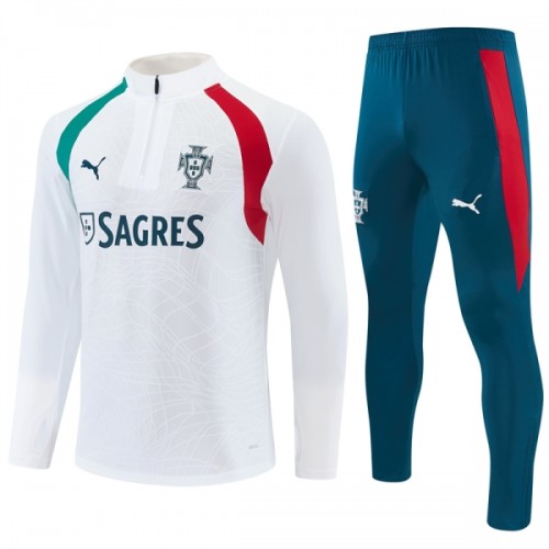 Portugal Quarter Zip Träningströja-set 2026-27 Vit Portugal Quarter Zip Träningströja-set 2026-27 Vit