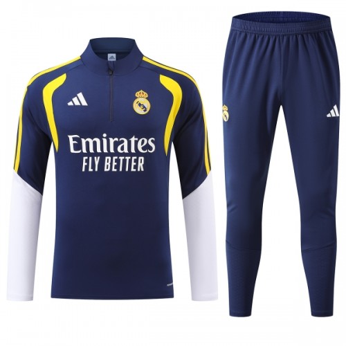 Real Madrid Quarter Zip Träningströja-set 2026-27 Blå Real Madrid Quarter Zip Träningströja-set 2026-27 Blå