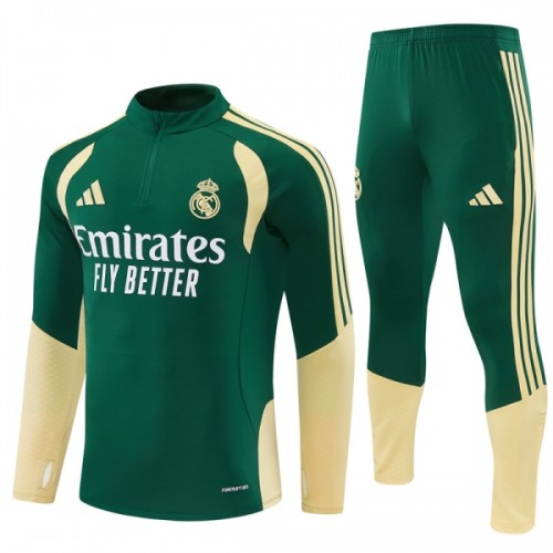 Real Madrid Quarter Zip Träningströja-set 2026-27 Grön Real Madrid Quarter Zip Träningströja-set 2026-27 Grön