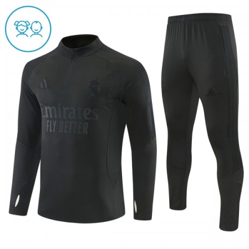 Real Madrid Quarter Zip Träningströja-set 2026-27 Svart - Barn Real Madrid Quarter Zip Träningströja-set 2026-27 Svart - Barn