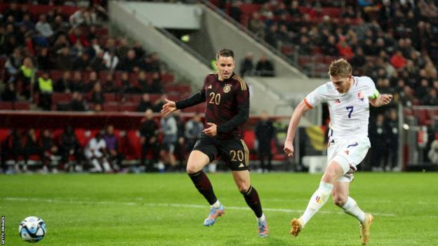 Tyskland 2-3 Belgien, 2 pass 1 mål från De Bruyne, Belgiens första seger mot Tyskland sedan 1954